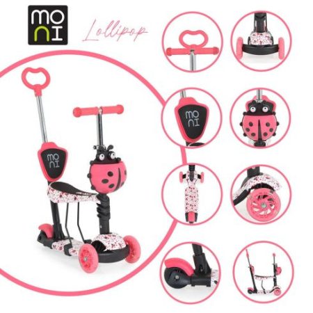 MONI LOLLIPOP ROLLER ÜLÉSSEL KATICÁS PIROS