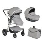 POLLY 2IN1 BABAKOCSI SZETT:SPORT+MÓZES+ KISTÁSKA SZÜRKE