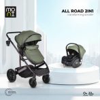   ALL ROAD BABAKOCSI SZETT 2IN1, ÁTALAKÍTHATÓ, AUTÓS HORDOZÓVAL S.ZÖLD