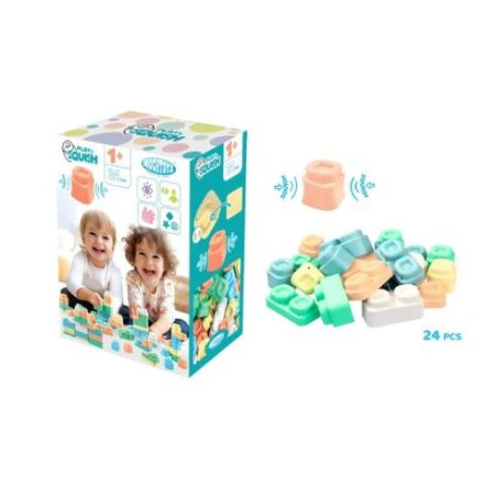 MOCHTOYS PLAY&SQUISH ÉPÍTŐKOCKA DOBOZBAN 24 DB-OS PUHA ÉPÍTŐJÁTÉK PASZTELL MOCHTOYS PLAY&SQUISH ÉPÍTŐKOCKA DOBOZBAN 24 DB-OS PUHA ÉPÍTŐJÁTÉK PASZTELL