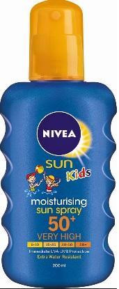 Nivea naptej KIDS, F50+ pumpás spray, 200 ml