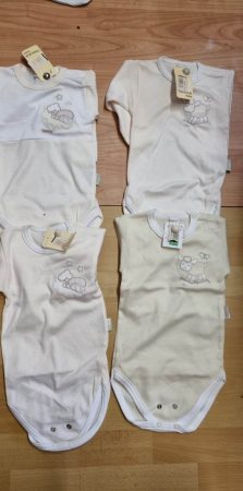 Hosszú ujjú body dupla méretezés (patentos) 80-86-os Unisex macis-barikás