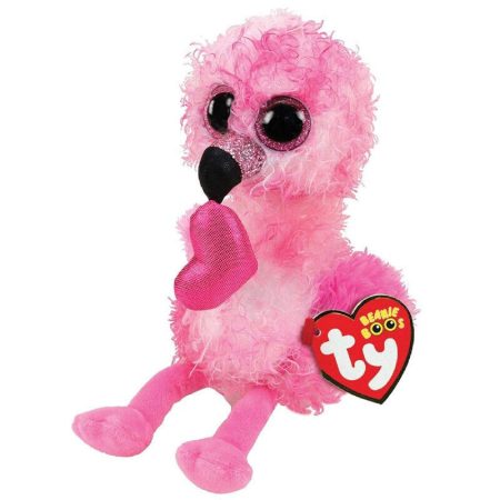 TY PLÜSS BEANIE BOOS DAINTY FLAMINGÓ SZÍVVEL 15 CM