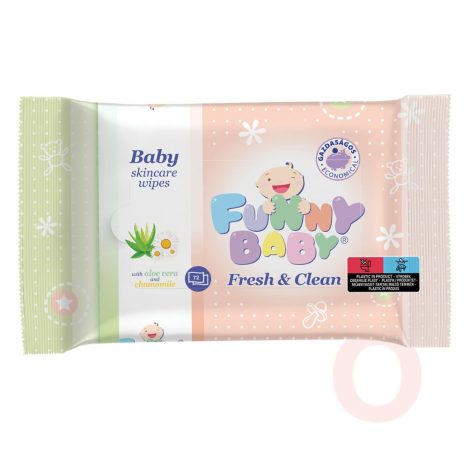 Funny baby Fresh&Clean 72 lapos baba törlőkendő aloe vera és kamilla kivonattal