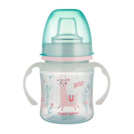  Canpol babies Szilikon tanulópohár világító fogantyúval EXOTIC ANIMALS 120ml (KÉSZLETEN: KÉK)