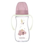   Canpol babies Anti-kólikás cumisüveg, világító fogantyúval, EasyStart, SLEEPY KOALA, 300 ml - pink