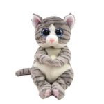   Ty Beanie Bellies plüss figura MITZI, 15 cm - szürke cirmos macska