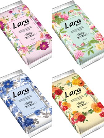 Lara nedves törlőkendő 15db - Vintage többféle