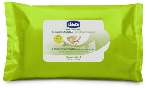 Chicco Frissítő és Védő Törlőkendő-szúnyogűző illattal  20db-os