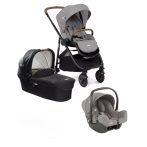   Joie Versatrax babakocsi szett i-Snug2 hordozó Pebble + Signature Ramble mózeskosár Eclipse