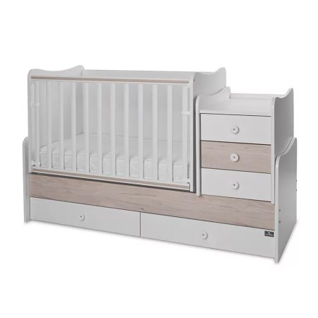 Lorelli Maxi Plus kombi ágy 70x160 - Trio White/Ligh Oak Lorelli Maxi Plus kombi ágy 70x160 - Trio White/Ligh Oak