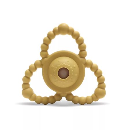 Lorelli Természetes szilikon csörgő-rágóka - Yellow