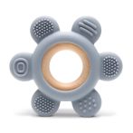 Lorelli Virág szilikon és bükkfa rágóka - Grey