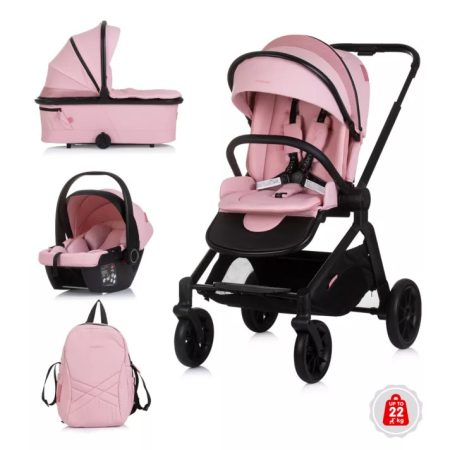 Chipolino Magnum 3az1-ben multifunkciós babakocsi - Pink marshmallow Chipolino Magnum 3az1-ben multifunkciós babakocsi - Pink marshmallow