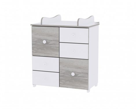 Lorelli Cupboard pelenkázó komód - White & Artwood Lorelli Cupboard pelenkázó komód - White & Artwood