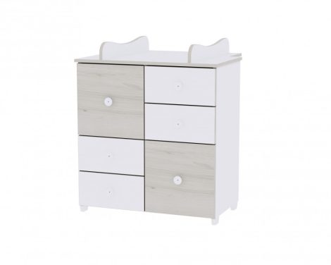 Lorelli Cupboard pelenkázó komód - White & Light Oak / Fehér & Világos Tölgy