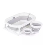   Chipolino Bubble Spa összecsukható kád vízhőmérővel, vödörrel és öblítőpohárral 83 cm - light grey