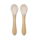 Lorelli szilikon kanalak bambusz nyéllel 2 db - Beige Lorelli szilikon kanalak bambusz nyéllel 2 db - Beige