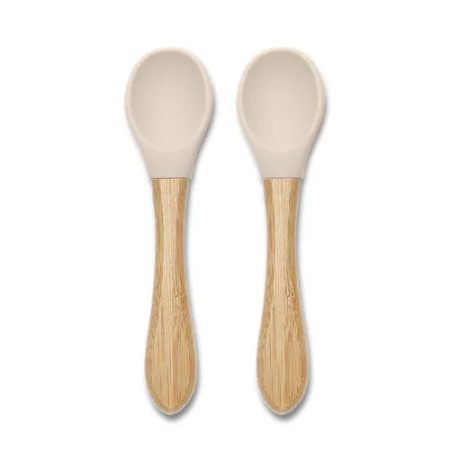 Lorelli szilikon kanalak bambusz nyéllel 2 db - Beige Lorelli szilikon kanalak bambusz nyéllel 2 db - Beige