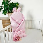   Kókuszpólya rózsaszín waffle pamutból – 75x75 cm, bababiztonság és kényelem újszülötteknek