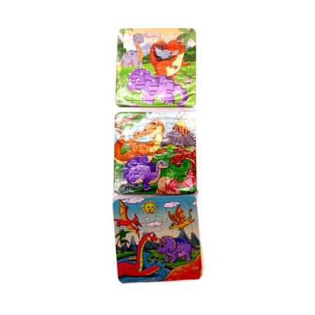 3 darabos puzzle csomag lapon, 14 x 14 cm