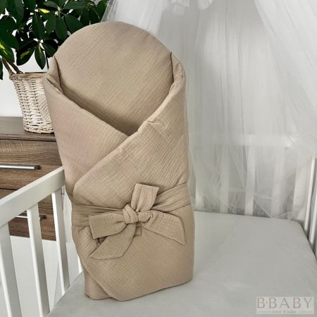 Kókuszpólya – Latte duplagéz pamut, 80×80 cm | Uniszex, kókuszbetéttel, bababarát anyagból