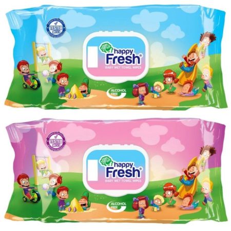 Ultra Compact Happy Fresh nedves baba törlőkendő, 72 darabos csomag