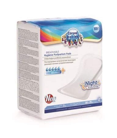 Canpol babies Breathable Hygiene Postpartum Pads Night 10 pcs gyerekágyas betét 