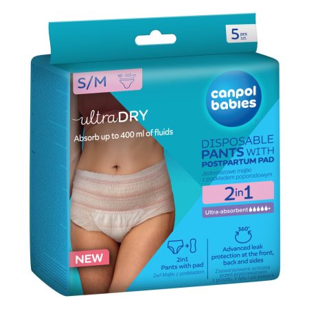 Canpol babies 2az1ben szülés utáni bugyipelenka S/M 5db