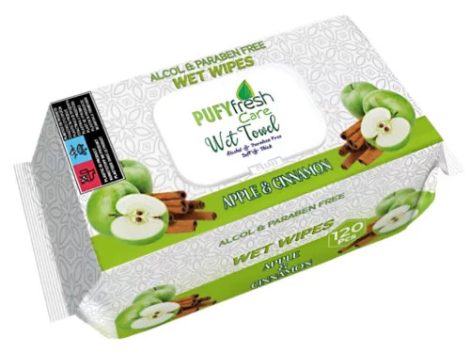 Pufy Fresh nedves törlőkendő 120db Fedeles - Alma és Fahéj