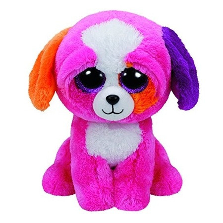 TY Plüss játék - Beanie Boos, Precious kutya, Rózsaszín, 24 cm