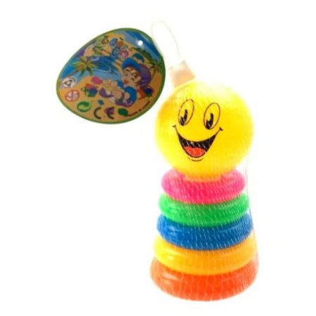 SMILEY FIGURÁS TORONYÉPÍTŐ JÁTÉK HÁLÓBAN