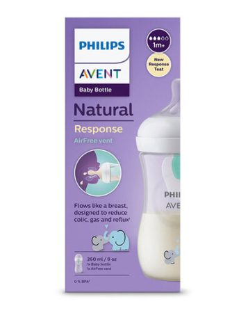 PHILIPS AVENT NATURAL RESPONSE CUMISÜVEG AIRFREE SZELEPPEL 260ML ELEFÁNT SCY673/81