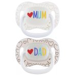 Canpol babies Világító Szilikon szimmetrikus cumi LOVE MUM&DAD 6-18hó 2db Canpol babies Világító Szilikon szimmetrikus cumi LOVE MUM&DAD 6-18hó 2db