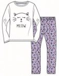 Cicás Meow gyerek hosszú pizsama fehér-lila