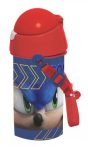   Sonic a sündisznó Speed műanyag szívószálas kulacs akasztóval 500 ml