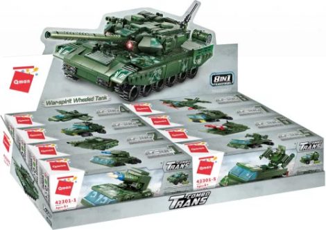 QMAN  LEGO-kompatibilis Építőjáték 8 az 1-ben: Háborús tank - 642 db 