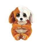   Ty Beanie Bellies plüss figura RUGGLES, 15 cm - barna/fehér kutya