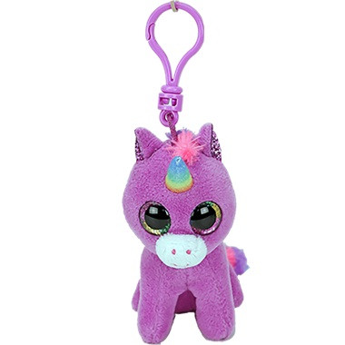 TY BOOS plüss figura ROSETTE, Clip 8,5 cm - lila unikornis