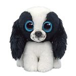 BOOS plüss figura SISSY, 15 cm - fekete/fehér kutya