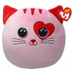   Ty Squishy Beanies párna alakú plüss figura FLIRT, 30 cm - rózsaszín macska 