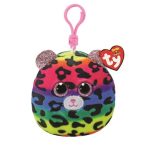   Ty Squishy Beanies plüss figura DOTTY, Clip 8,5 cm - színes leopárd