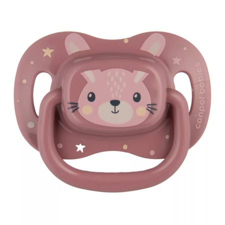 Canpol babies Szilikon szimmetrikus cumi, 6-18hó, 1db, CUTE ANIMALS - pink
