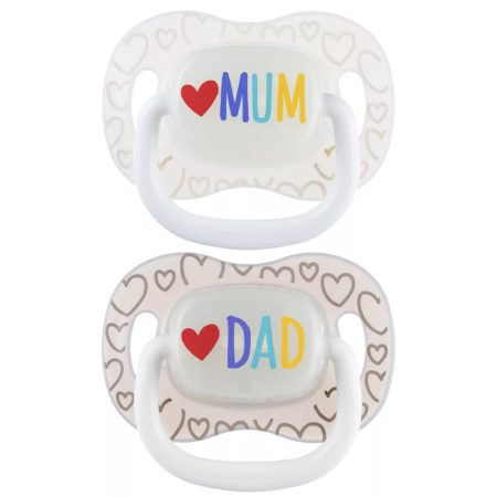 Canpol babies Világító Szilikon szimmetrikus cumi LOVE MUM&DAD 0-6hó 2db Canpol babies Világító Szilikon szimmetrikus cumi LOVE MUM&DAD 0-6hó 2db