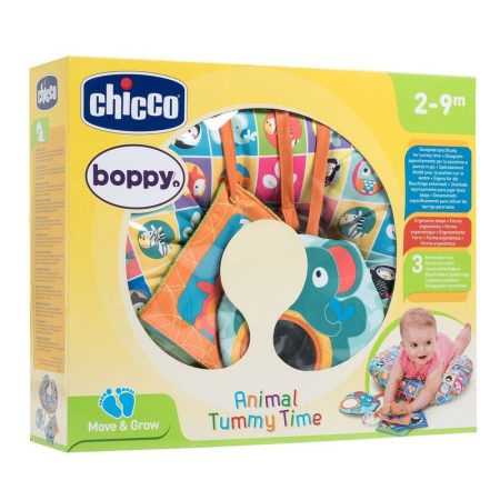 Chicco BOPPY® állatos hasaló babapárna (2-9 hó) csörgős-rágókás