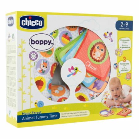 Chicco Boppy állatos hasalópárna levehető játékokkal  AJÁNLOTT KOR: 2H +  Magic Forest játékcsalád