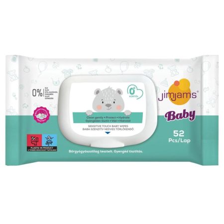 JimJams Baby nedves popsitörlőkendő – illatmentes 52db